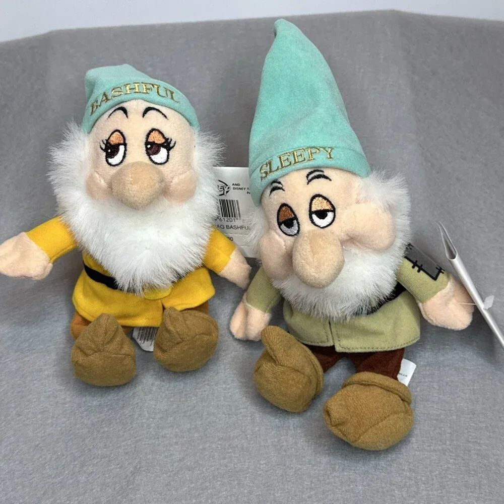 Snow White 7 Dwarfs Prince Witch Disney Store Bean Bag Plush Stuffed Set of 10 - Picture 6 of 16